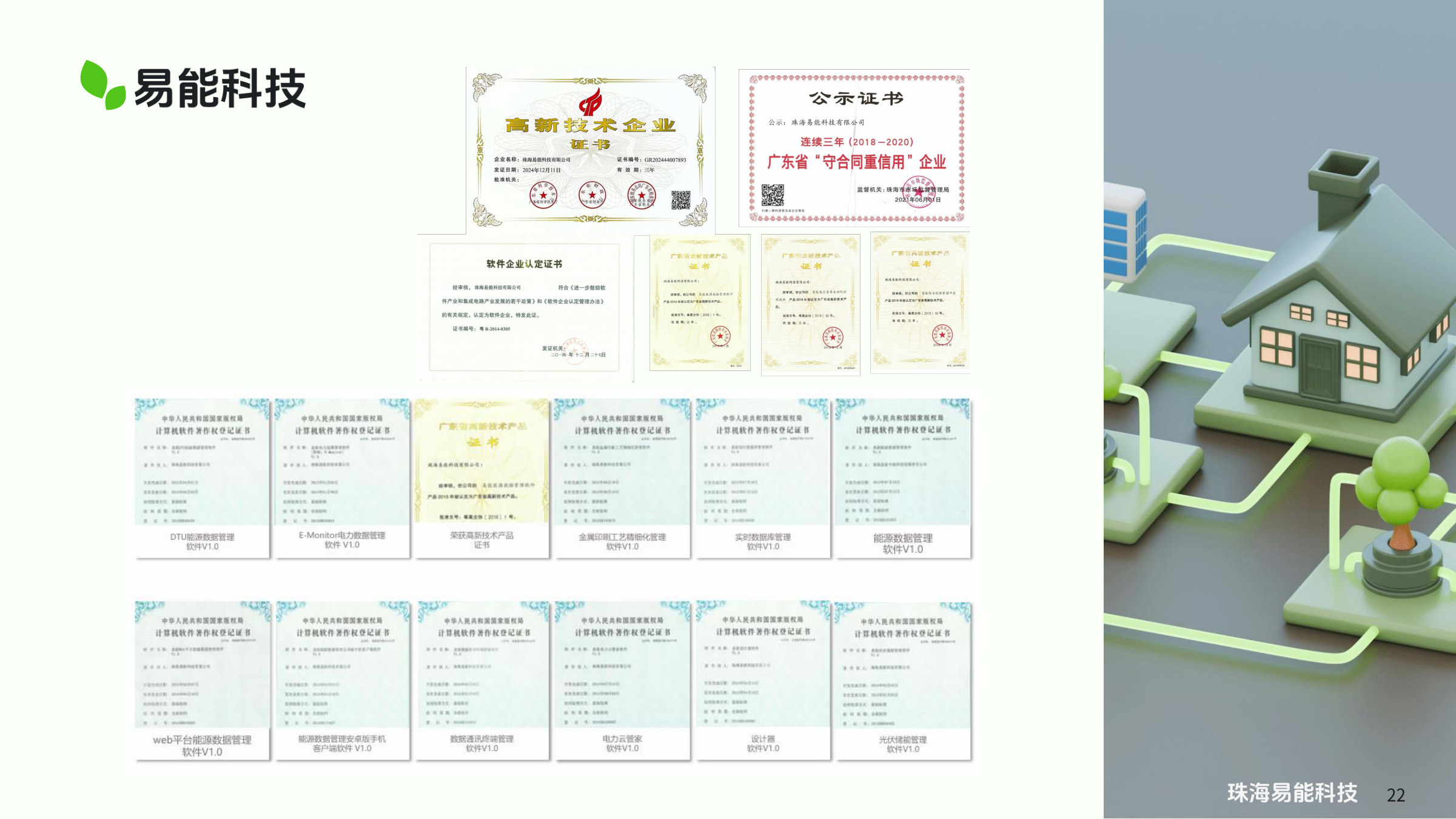 高新技术企业认证·软件企业认定·守合同重信用企业·软件著作权证书